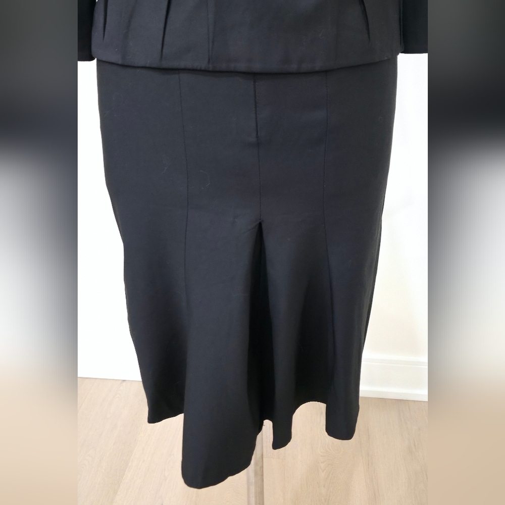 Butik Day1 Elegant Black Knee-Length Pencil Skirt & Belted Jacket Suit Coord US4 - Picture 8 of 16